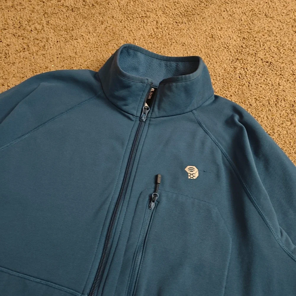 Mountain Hardwear Men's Fleece Jacket Blue Full Zip Size Large Outdoor